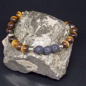 Tiger Eye Lava Rock Diffuser Bracelet